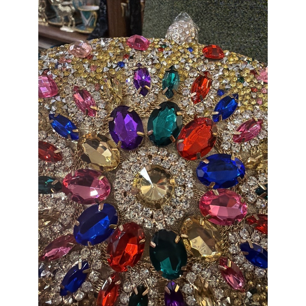 Women Evening Purse Diamond Crystal Evening Wedding Clutch Handbag Shoulder Bag - Picture 2 of 12
